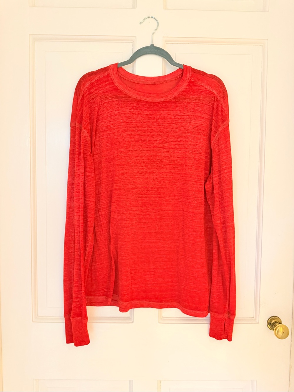 FP Movement by Free People Red Long Sleeve Crewneck Tee